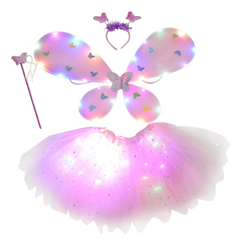 4 Uds. Conjunto De Disfraz De Hada Para Niñas, Vestido