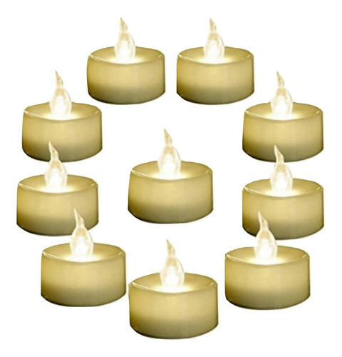 Velas Velitas Led X 12 Unidades Blanca Calida Pila Incluida