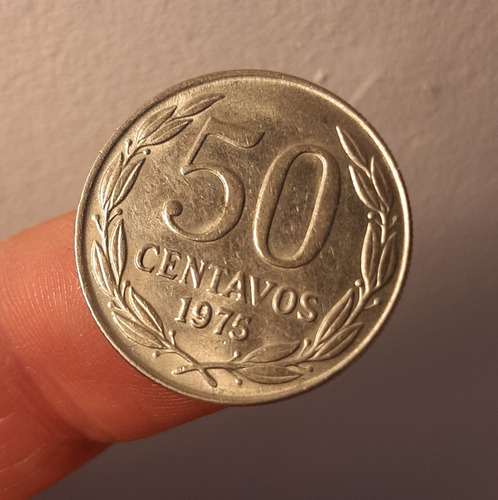 Moneda De 50 Centavos. Chile, 1975.
