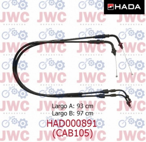 Cable Acelerador Benelli 300 302 Tnt Hada 2 Piezas Cab105