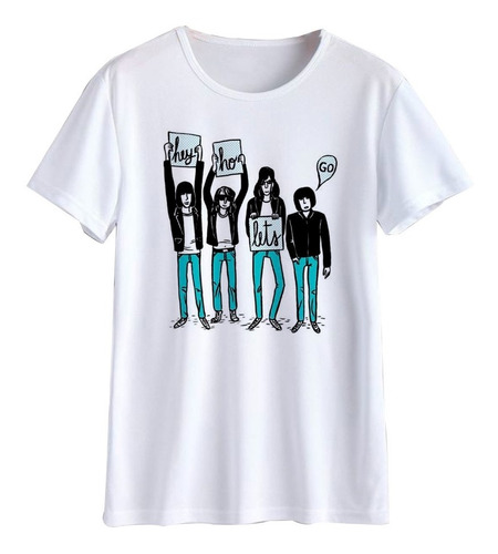 Ramones Hey Ho Caricatura Remera Spun Adulto/niño Rock