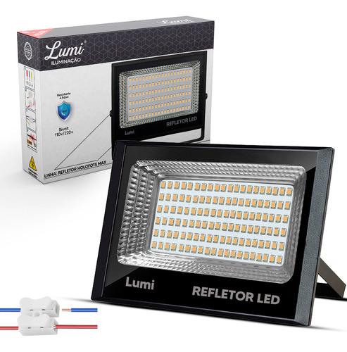 Refletor Led Holofote 300w 127/220V Cor Da Luz Branco Quente Linha Flex