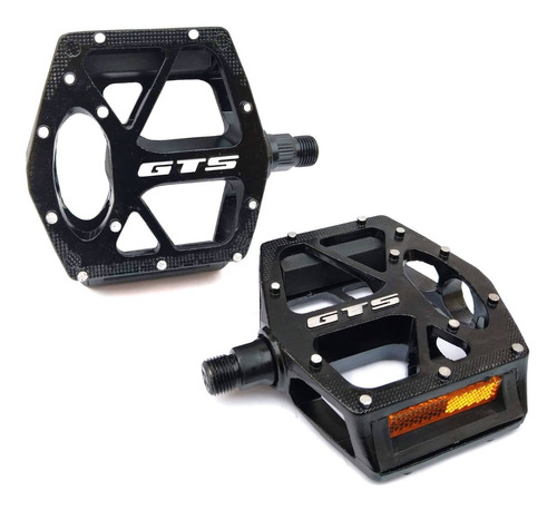 Pedal Gts Plataforma Alumínio Rosca Grossa 9/16 Preto Bike