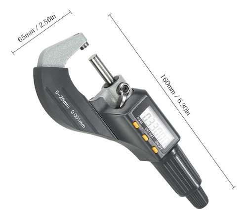 Digital Micrometer 0-25mm Electronique Digital Exterior