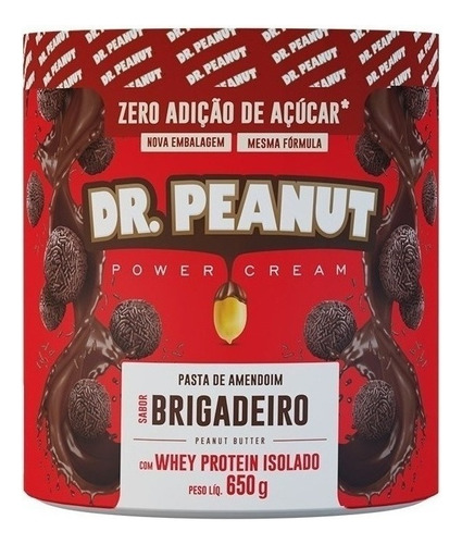 Suplemento em pasta Dr. Peanut power cream proteínas brigadeiro em pote de 600g