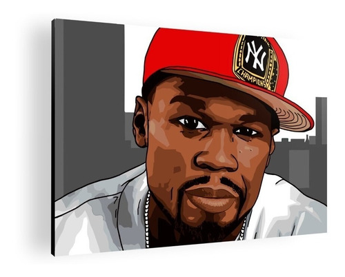 Cuadro Decorativo Moderno Poster 50 Cent 42x30 Mdf