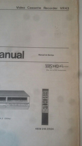 Manual De Serviços Cassetes Philips Recorder Vr43 Raridade (Usado)