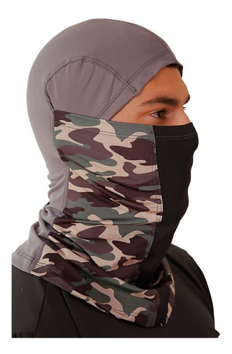 Imagem 2 de 7 de Touca Ninja Mascara Balaclava Camuflada Com Cinza Uv50+