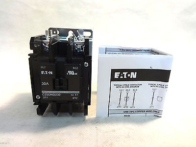 New Eaton/cutler Hammer C25dnd230 30 Amp 24v Coil Contac Vvz