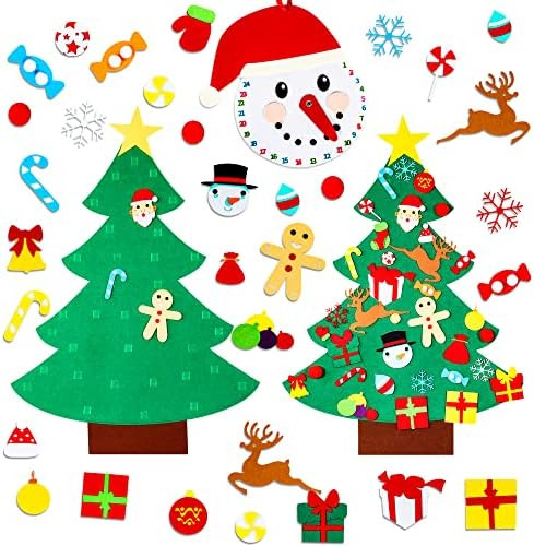 Max Fun Diy Juego De Árbol De Navidad De Fieltro Con Adornos