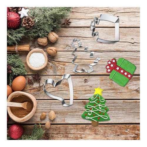 Alibbon 6 Pcs Cortador De Galletas Navideñas Juego De Árbol