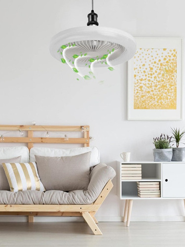 Pack 5 Pcs Lampara Foco Ventilador Luz Led Con Control 30 W