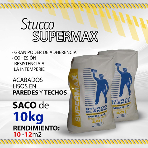 Stucco Supermax Saco De 10kg Blanco (10285)