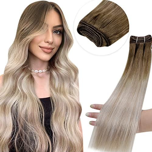 Laavoo 12 Pulgadas Rubia Weft Extensiones Pelo Humano 19w41