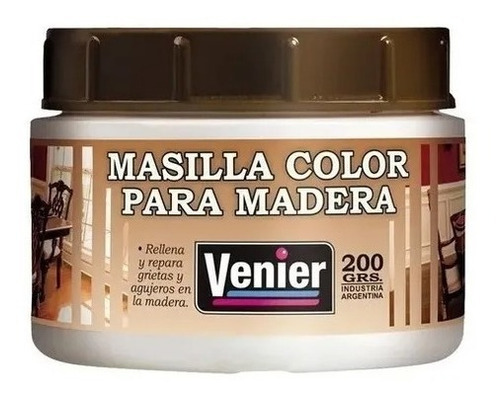 Masilla Color Para Madera Venier X 200gr Mapache