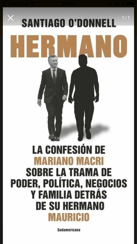 Hermano - Libro O' Donnell Confesión Mariano Macri (Usado)