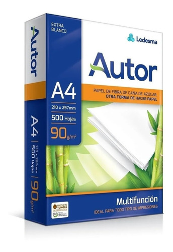 Resma Ledesma Autor A4 90g Multifuncion X 500 Hojas