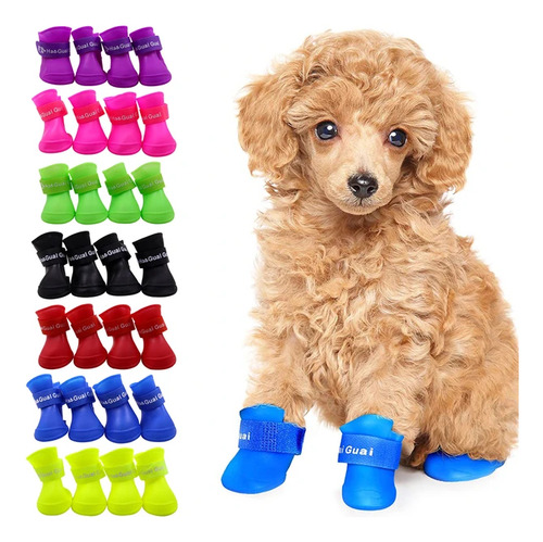 Zapatos Impermeables Para Mascotas, Botas De Lluvia Antidesl
