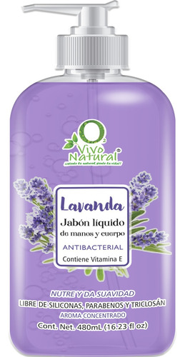 Jabón Líquido Para Manos Y Cuerpo Lavanda 480ml