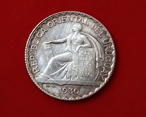 Moneda De Uruguay 20 Centavos 1930 Plata Vf+ Km26