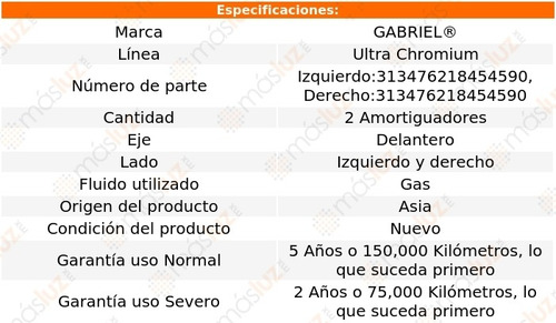 Kit 2 Amortiguadores Del Gas Ultra Chromium Np300 16/17