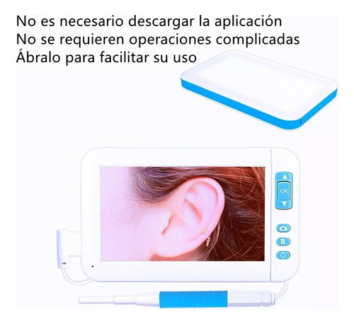 Otoscopio Digital Con 6 Luces Led, Tarjeta Tf De 32 G, 3,9 M