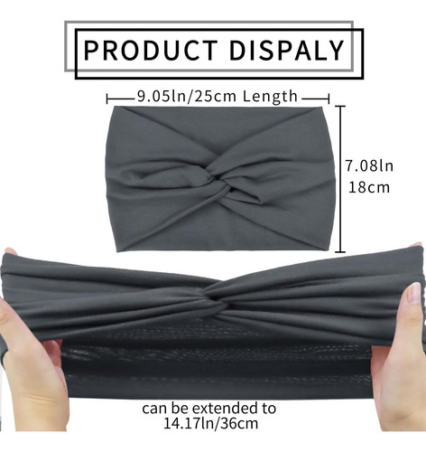 Diadema Mujer Tela 4 Pcs Cinta Pelo Elástico Ancho