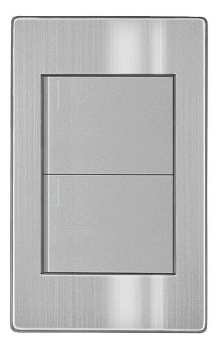 Placa Con Doble Interruptor Acero Inoxidable Artlite Apl-102