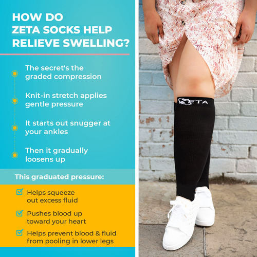 Zeta Wear Calcetines De Soporte De Manga De Pierna Con Punta