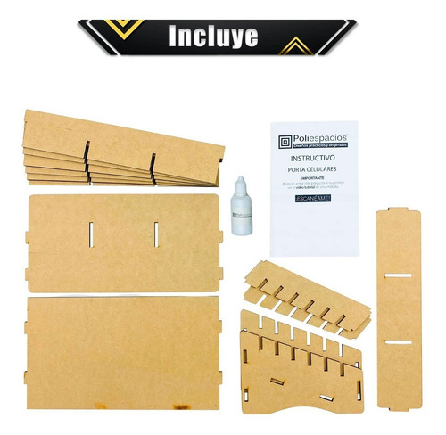 Imagen 5 de 10 de Caja Organizador Exhibidor Mdf 21 Porta Celulares Reparacion