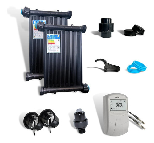 Kit Aquecedor Solar Piscina 15 Placas 3mt+ Contr Tholz+valvs