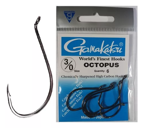 Anzol Gamakatsu Octopus Hooks 3/0 Pcte C/6