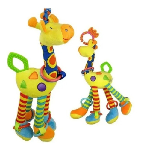 Imagem 1 de 3 de Brinquedo Girafa Mordedor Chocalho Bebê Pelúcia Naninha