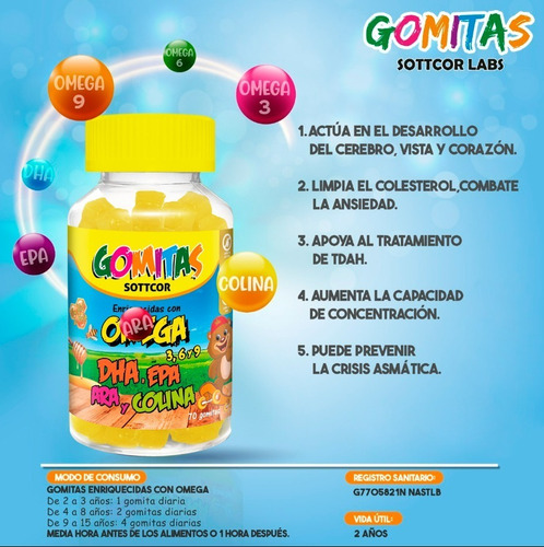 Omega Para Niños - Gomitas Sottcor Vitaminas