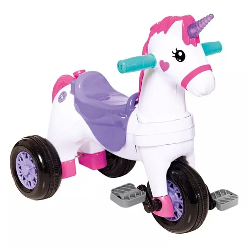 Triciclo Infantil Velotrol Unicórnio Com Empurrador Menina