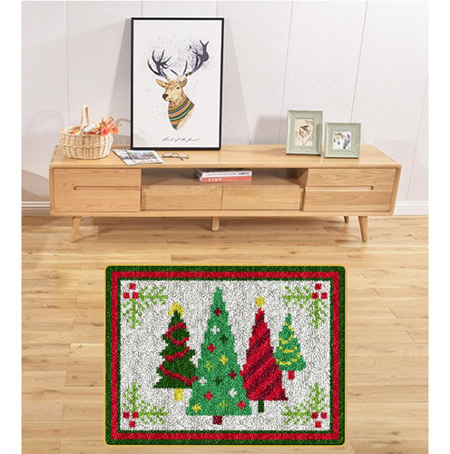 Kit De Alfombra De Gancho De Pestillo Árbol De Navidad