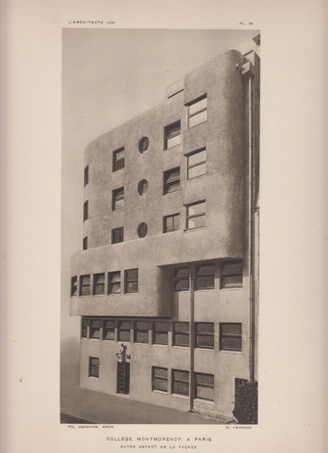 1931 Arquitectura Art Deco Laminas College Montmorency Paris