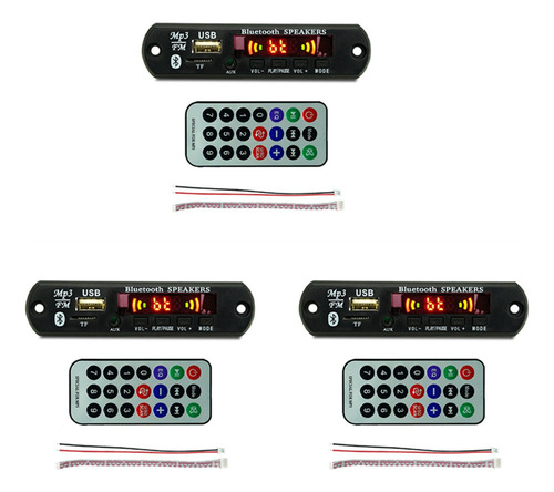 3 Módulos Usb Mp3, 12 V, Tarjeta Decodificadora D