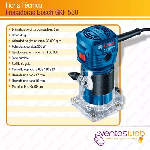 Fresadora De Mano Router Bosch Gkf 550