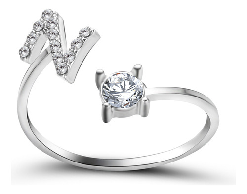 Anillo De Moda Ajustable Con 26 Letras Iniciales De Nuevo Di