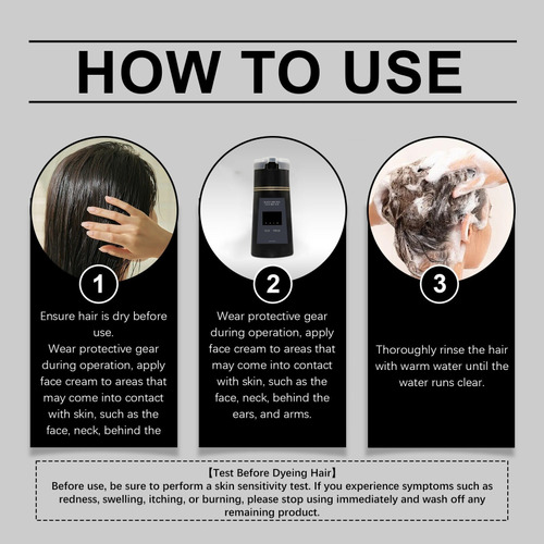Shampoo De Tintura Instantânea Cobre Cabelos Grisalhos, Geng