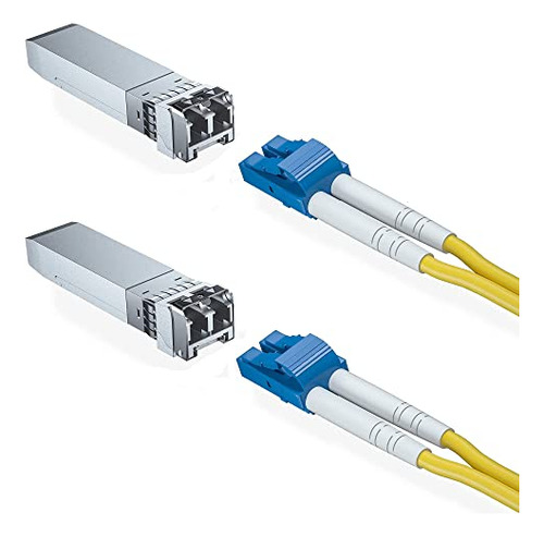 2 Pack Mdulos 10gb Y Cable De Fibra Lc De 20m Os2