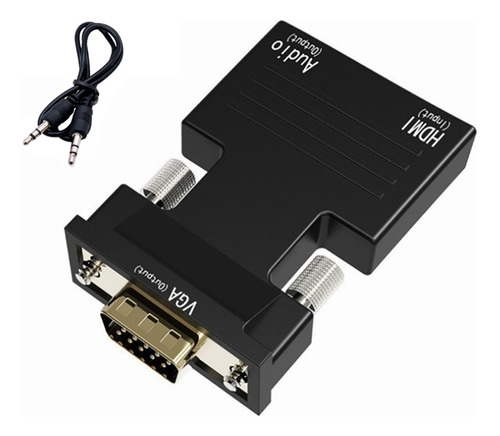 Convertidor De Hdmi A Hembra Macho A Vga Con Adaptador De Au