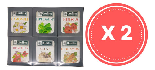 2 Pack Infusiones Hierbas 6 Variedades Qualitea. (120 Un)