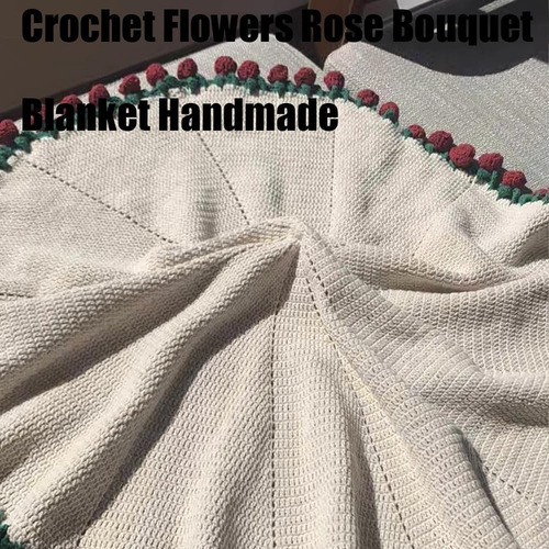 Para Diy O De Flores Hecho A Mano A Ganchillo, Manta Rosa