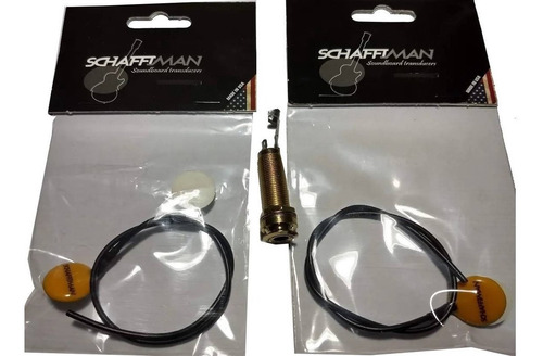 Imagem 2 de 3 de Captador Schaffiman Nm250 Duplo Com Jack Cavaco Violao Banjo