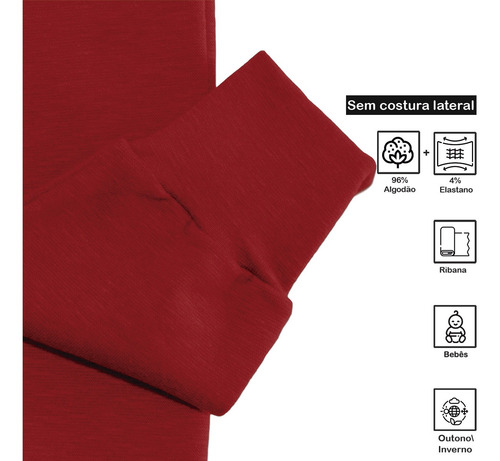 Imagem 2 de 6 de Kit 2 Calças Mijão Infantil Ribana Algodão E Elastano Mjk31