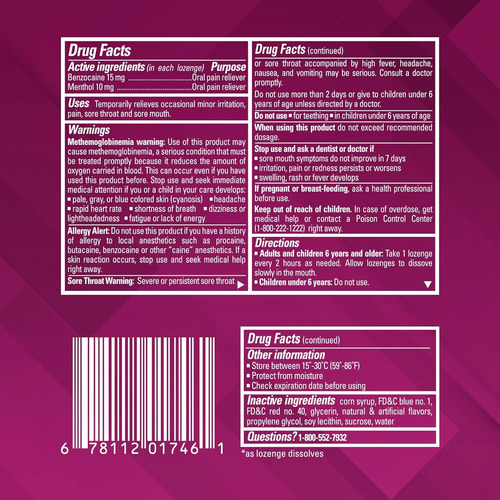 Chloraseptic Max Sore Throat Wild Berries Americano