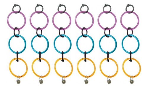 Kit 6 Unidades Argola Para Periquito Com Guiso - Passaros