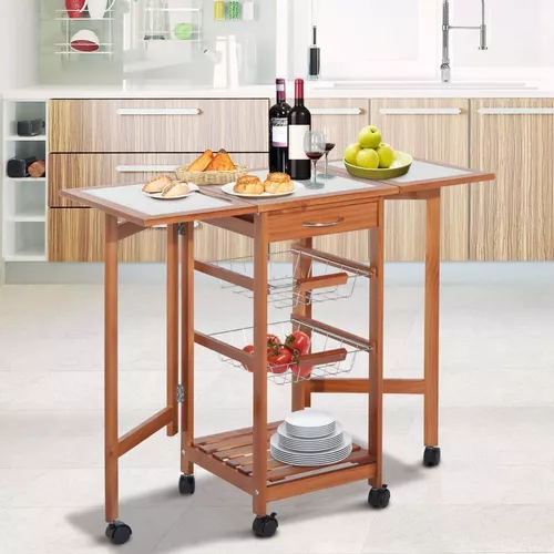 Mesa Auxiliar Para Cocina Accesorios Con Ruedas